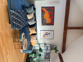 Boxspring Ecksofa, petrolblau, mit Bettfunktion & Stauraum