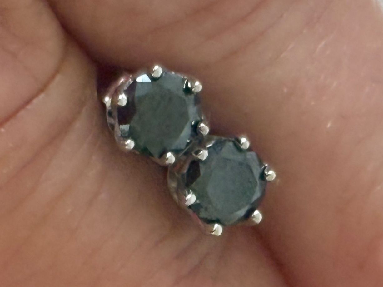 Boucles d'oreille: Luxus Elegante Ohrstecker Ohrschmuck Farbe: Silber schwarz – D'occasion à Biel-Bienne par Roserosse13 3