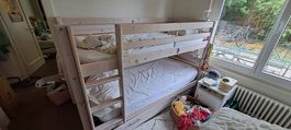 Lit superposé 90 * 200 avec matelas & tiroir pour 3e matelas