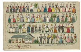 Gruss vom Schweizerland - Schweizer Tracht  Präge-Litho 1908