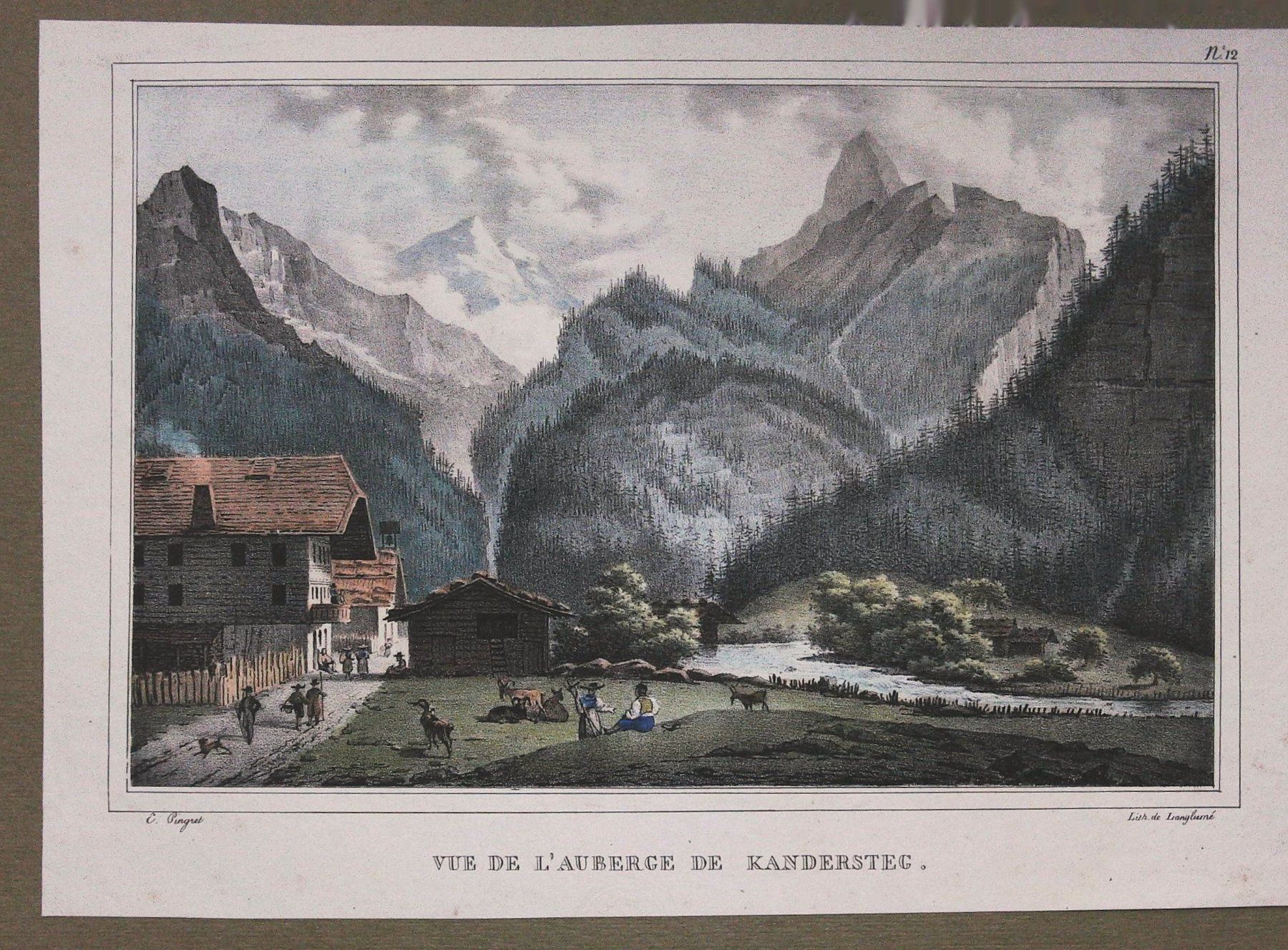 Incisioni: Kandersteg Lithographie von Pingret 1825 – Usato da Rafz venduto da Helvet32