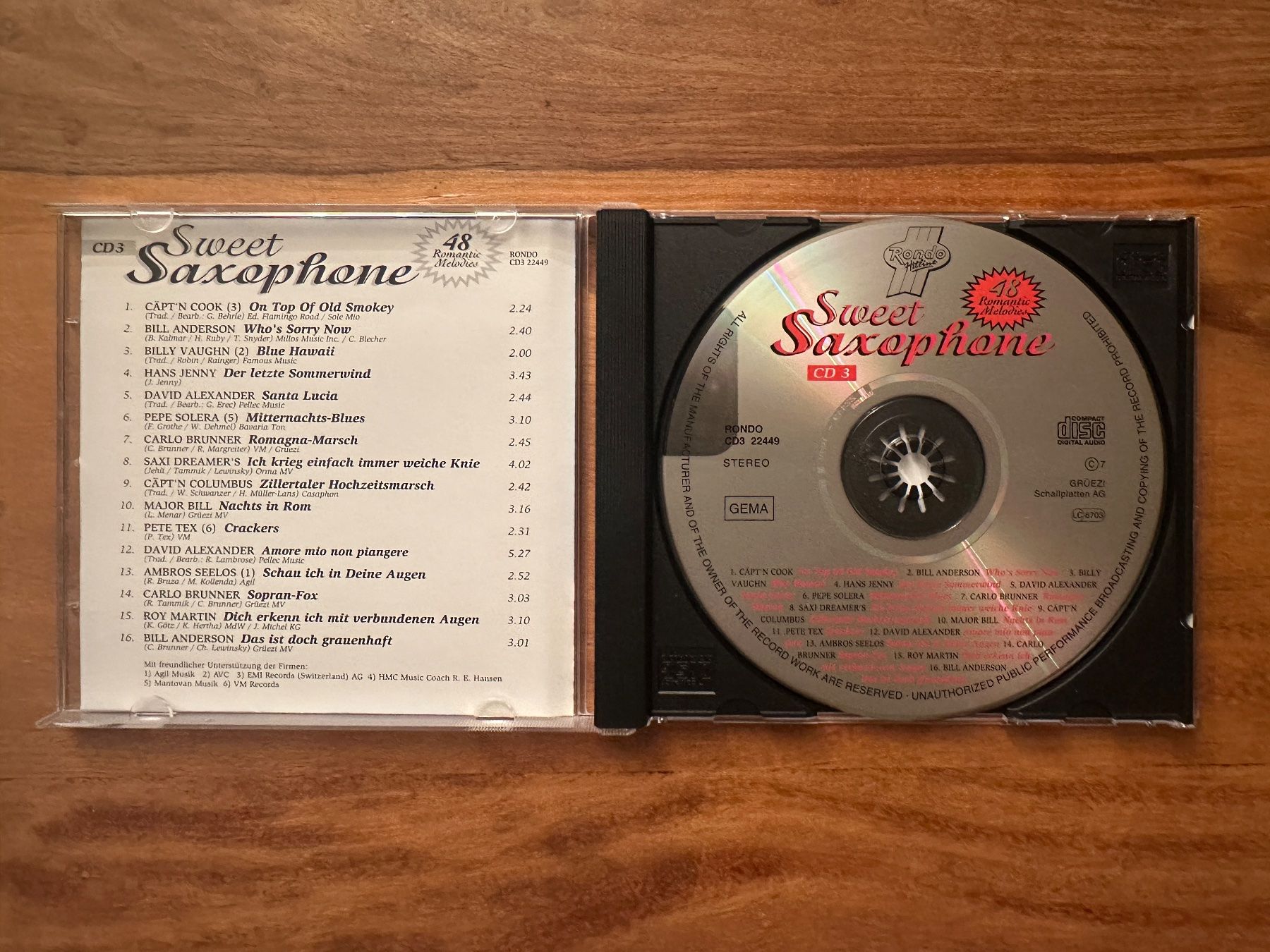 CD: Sweet Saxophone CD3 Romantische Stunden – Usato da Horgen venduto da flyingpenguin2000 1
