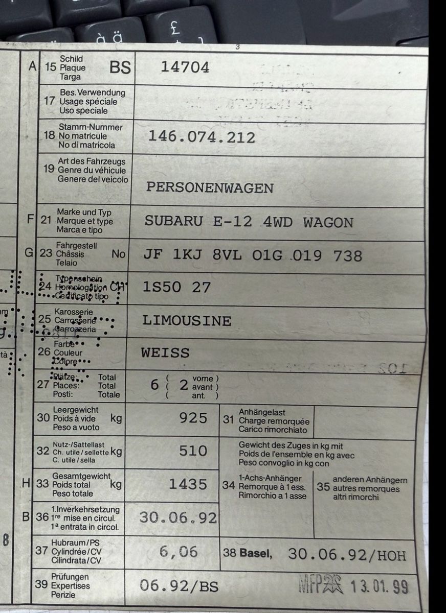 Subaru Automobili: Subaru e12 4x4 – Usato da Riggisberg venduto da Gauli 9
