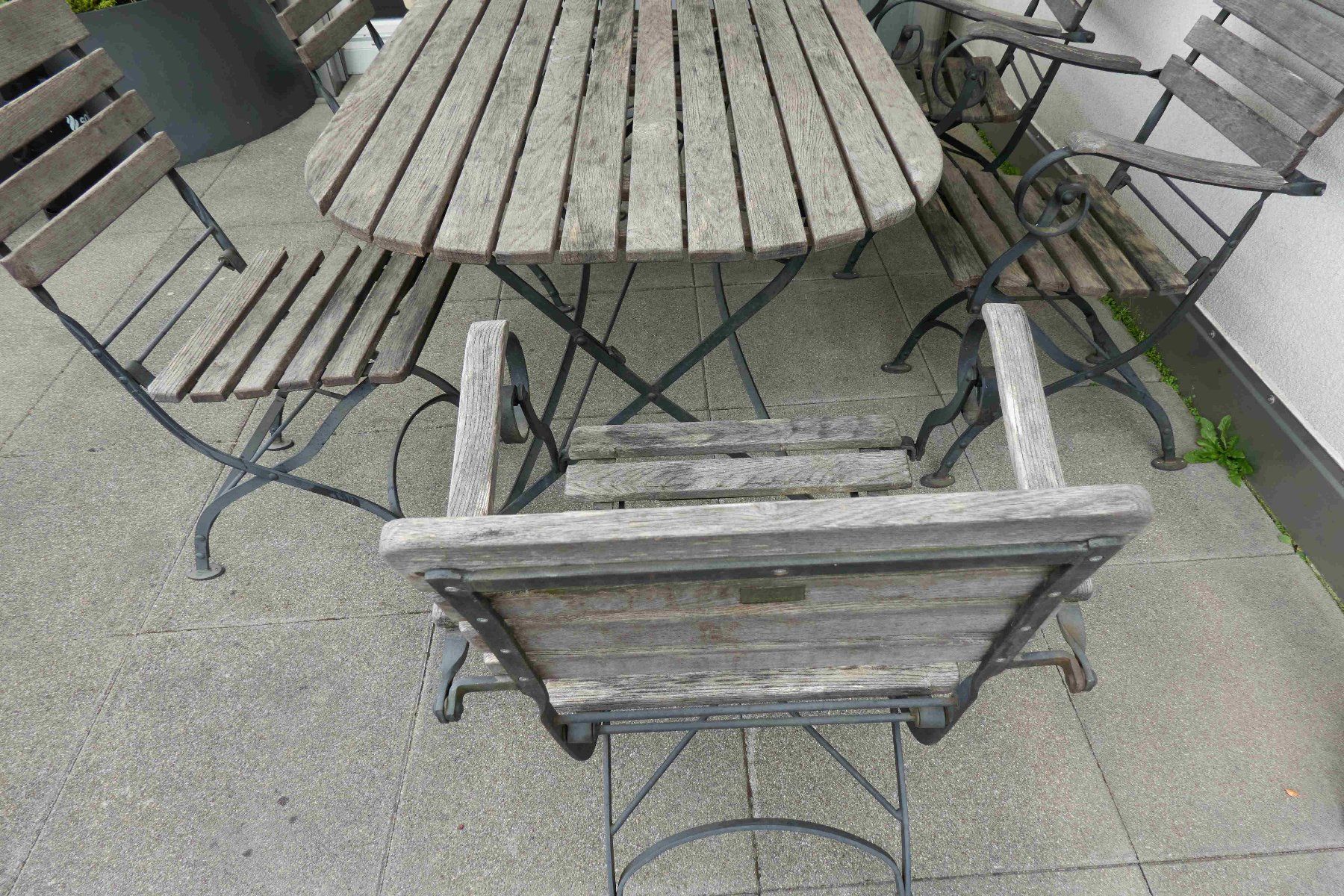 Pfister Set de table et chaises: 6 Antik-Stil Gartenstühle mit Tisch – D'occasion à Ipsach par NormanR 3