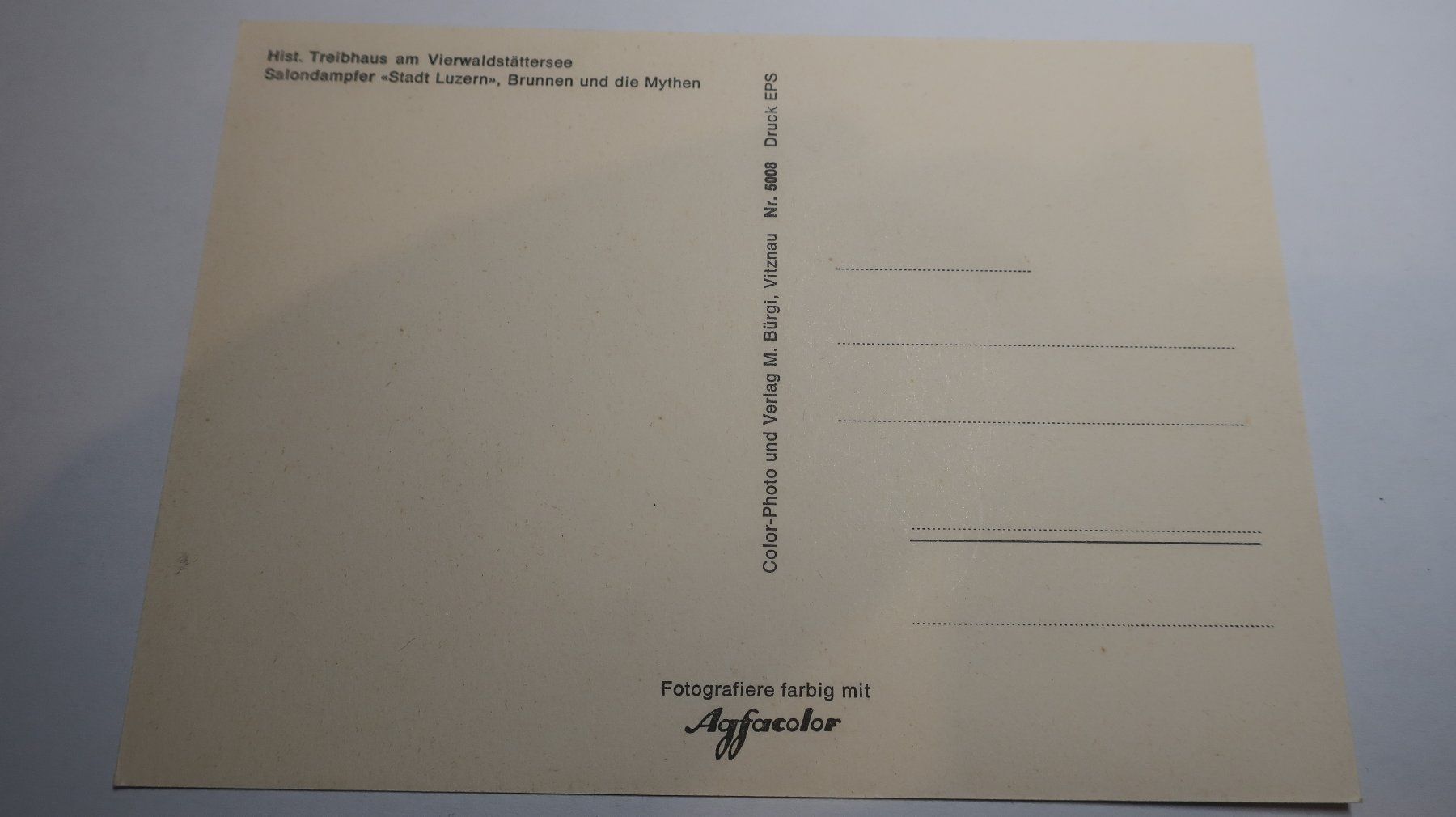 Cartoline postali: Hist, Treibhaus am Vierwalstättersee – Usato da Cormoret venduto da Pascalll2001 4