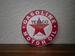Emailschild Texaco Gasoline Tanksäule Service Emaille Schild