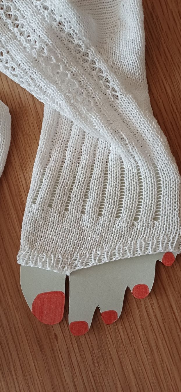 Calze: Zehen-Socken Baumwolle Weiss Grösse 37-40 Spitzenmuster neu – Nuovo e nell'imballaggio originale da Amriswil venduto da SANNamerino