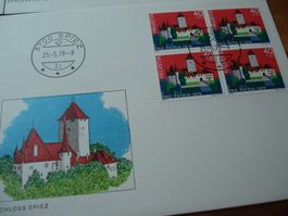 Pro Patria 1979, FDC Satz, Einzel + 4erblocks, 9 Belege