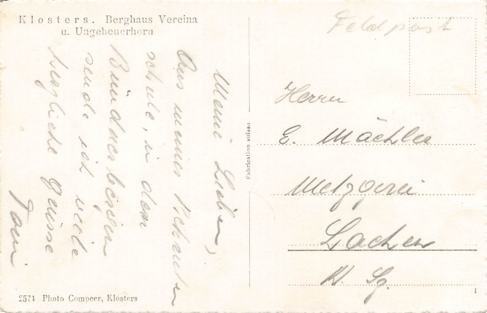 Cartoline postali: Klosters – Usato da Biasca venduto da Blenio71 1