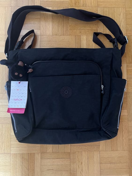 Sac Bandoulière Kipling Vintage En Toile Rose - Grand Modèle Authentique, Parfait état D'occasion