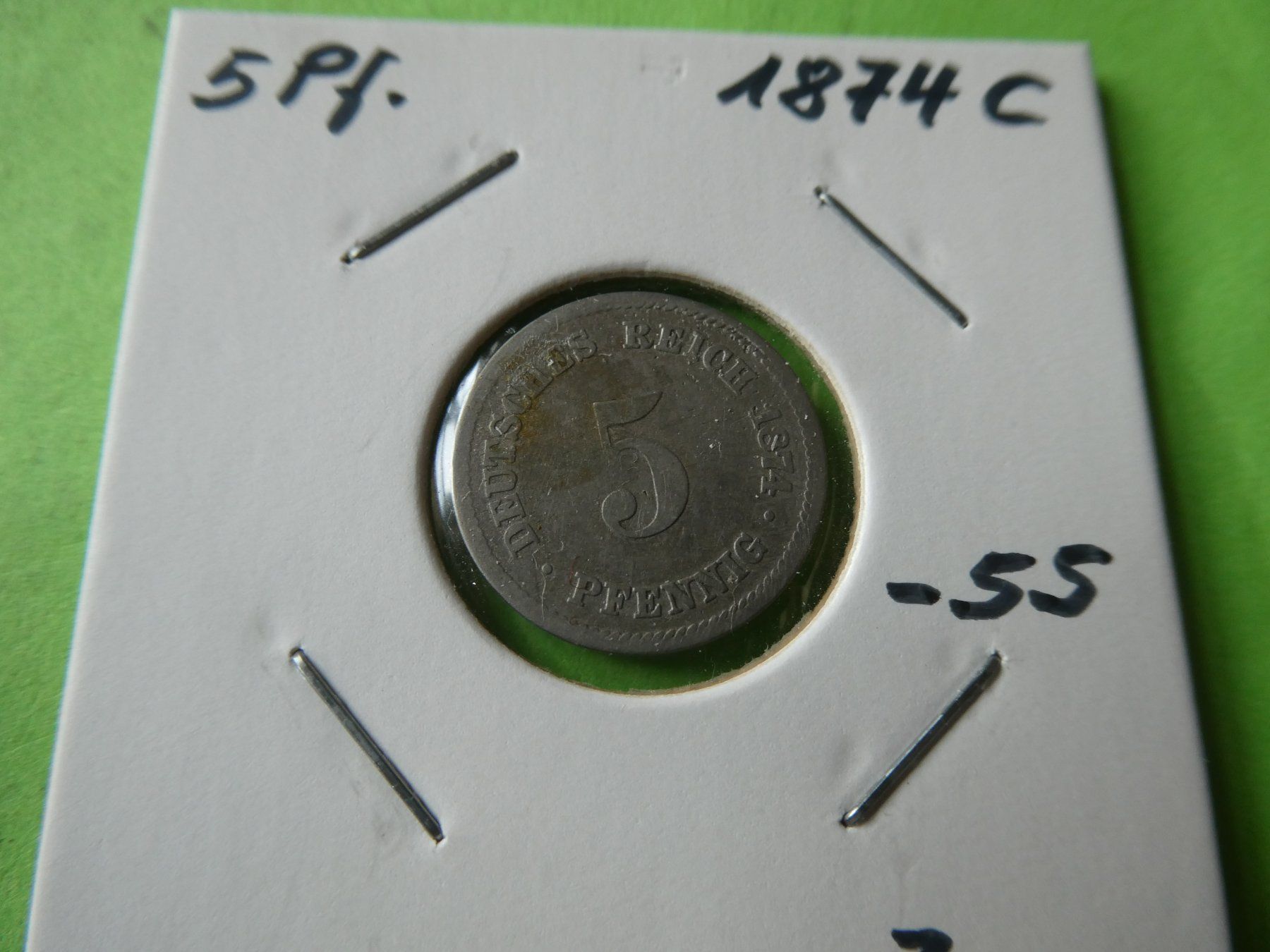 Tutti le monete: Dt. Reich 1874 C, 5 Pfennig – Usato da Hinterforst venduto da Rohusri