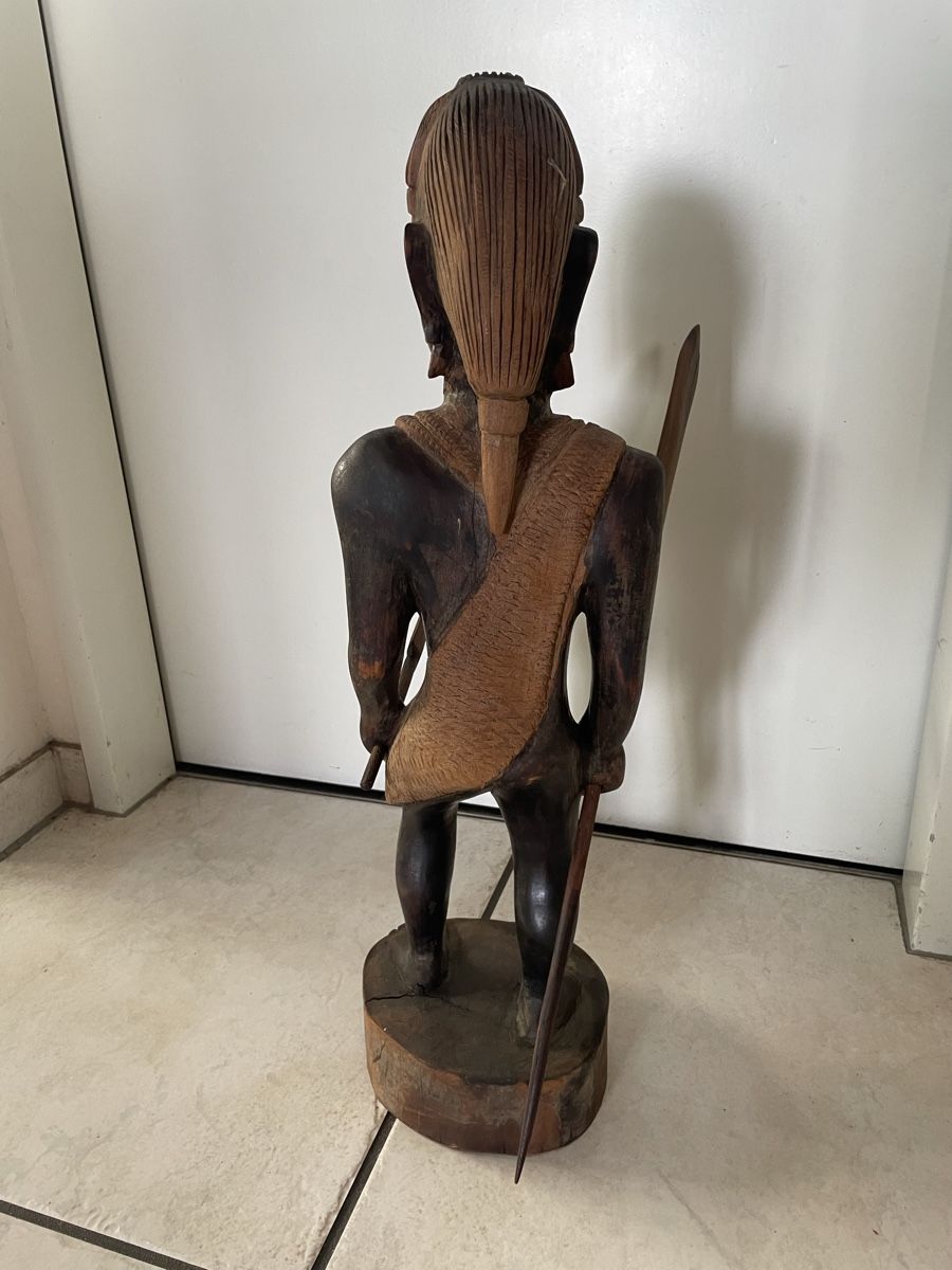 Skulpturen & Statuen: Art Africain Statue Ancienne Guerrier Africain Massai Bois – Gebraucht aus Vallamand von Bricbracbroc82 3