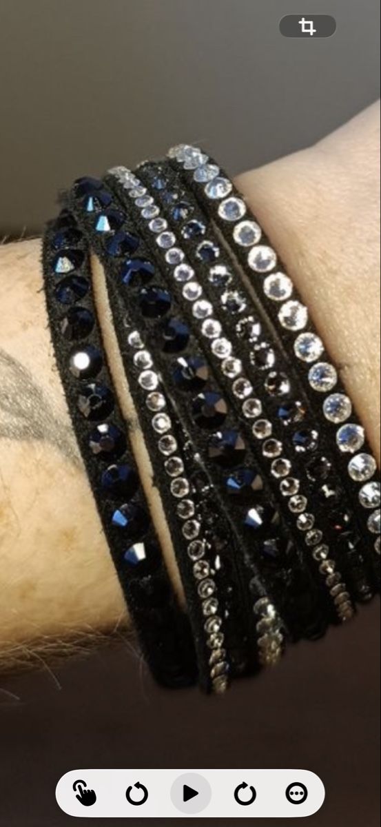 Swarovski Bracciali & Braccialetti: Armband Swarovski schwarz und silber – Nuovo (secondo la descrizione) da Neuhausen venduto da tuzla75 4
