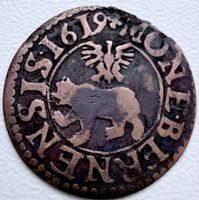 1 Kreuzer 1619 Bern Schweiz – schöner alter Kreuzer mit Bär