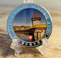 versilberte Medaille Luzern Kapellbrücke Schweiz