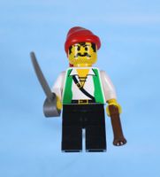 LEGO Minifigur Pirate Green Vest, Black Legs, Red Bandana