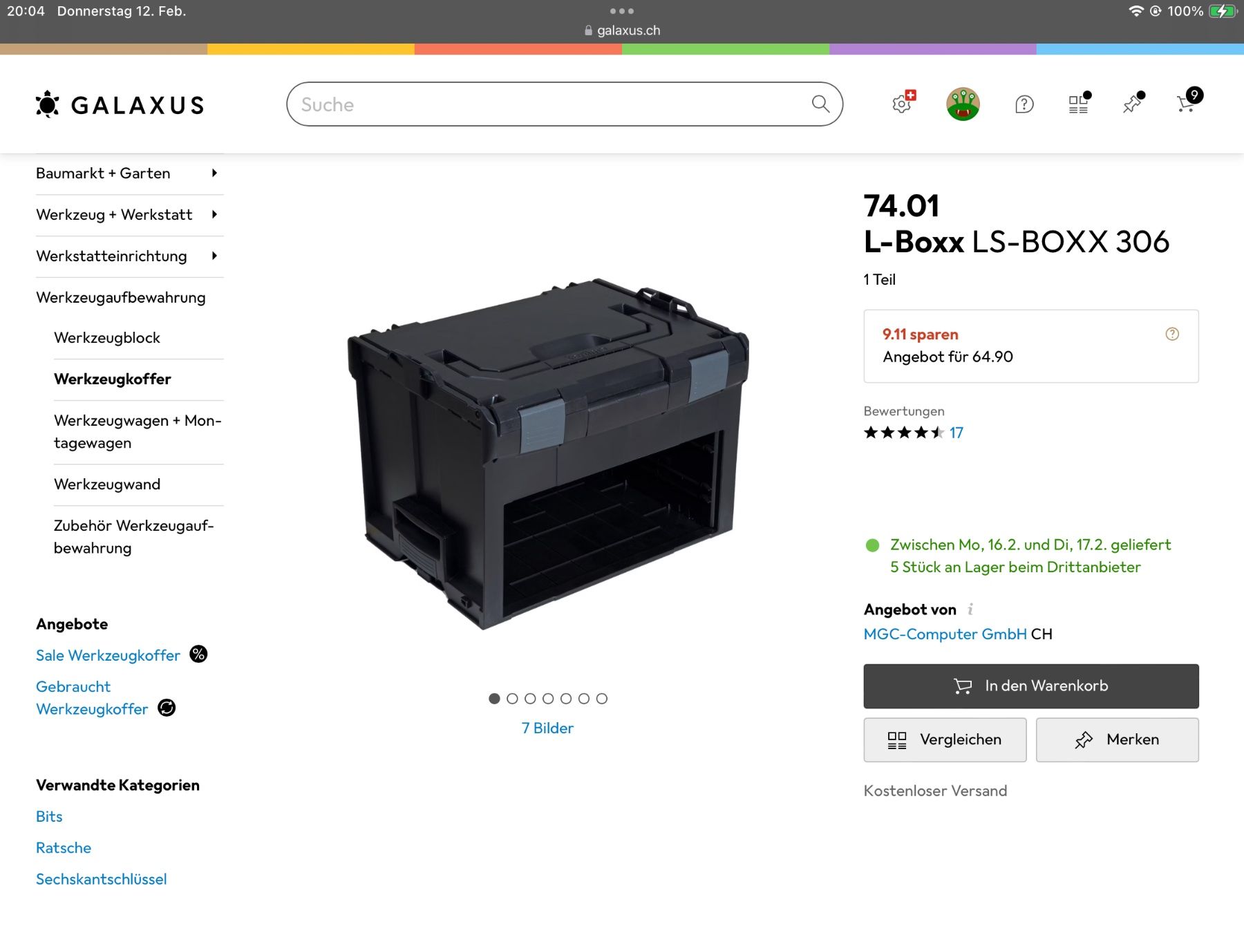 Casse di trasporto: L-Boxx Werkzeugkoffer – Usato da Wil SG venduto da geschenkband 6