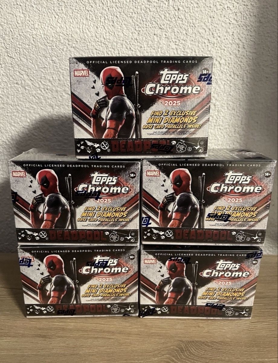 Marvel Carte collezionabili: 2025 Topps Chrome Marvel Deadpool Value Box 5Stk. – Nuovo e nell'imballaggio originale da Neerach venduto da Topps_Sportcards_ZH 1