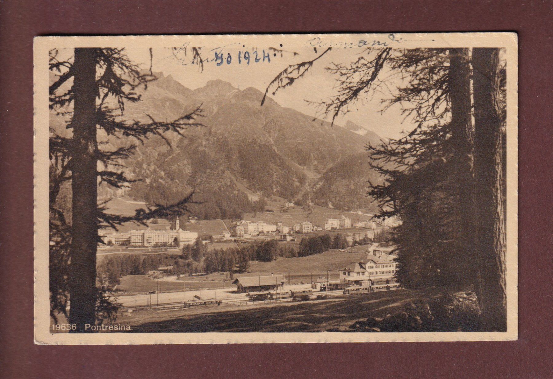 Ansichtskarten: PONTRESINA - 1924 – Gebraucht aus Pully von nicecards-shop
