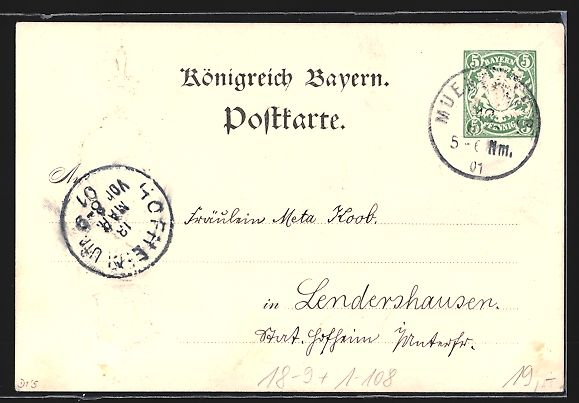 Cancelleria postale: Portrait Prinzregent Luitpold mit Wappen – Usato da Berlin venduto da bartko-reher 1