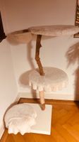 Kratzbaum Naturholz mit Plüsch beige guter Zustand