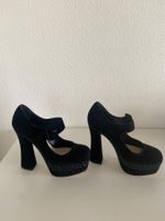 Miu Miu Suede Plateau Pumps, Schwarz, Gr. 36, Neue!