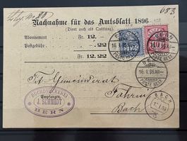 Firma Buchdruckerei J. Schmidt, Bern 1896 mit Wertziffer
