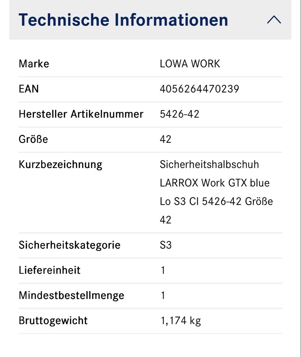 Lowa Scarpe da uomo: LOWA WORK Sicherheitshalbschuh LARROX Work GTX Grösse 42 – Nuovo e nell'imballaggio originale da Bützberg venduto da ben_2fvf 6