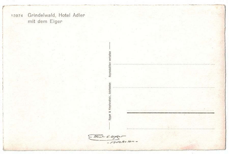 Cartoline postali: Grindelwald, Hotel Adler, um 1955 – Usato da Frauenfeld venduto da POML 1