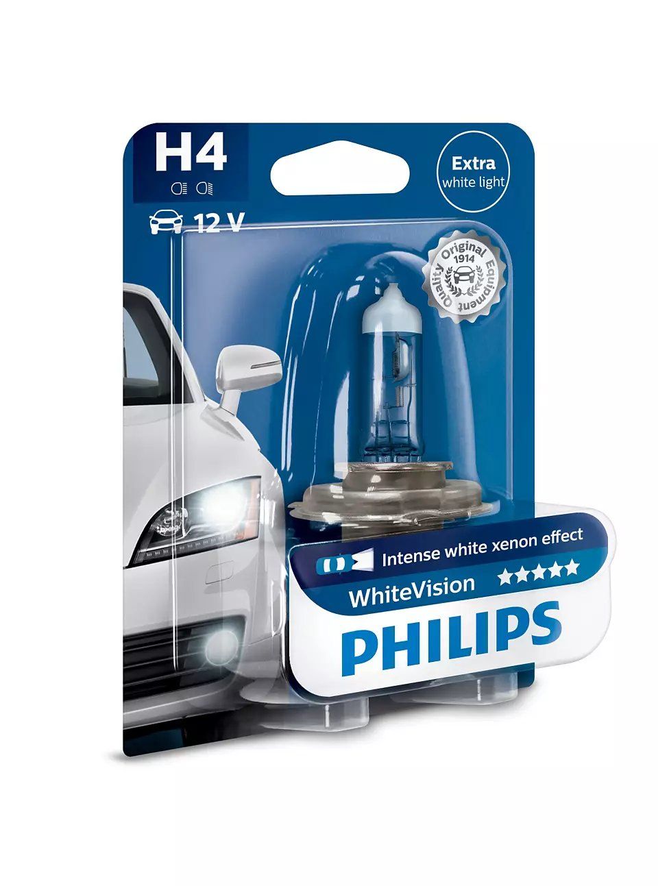Tutti pezzi di ricambio auto: H4 Philips Halogen 12V 60/55W WhiteVision Xenon Effect – Nuovo e nell'imballaggio originale da Zwingen venduto da Rom74