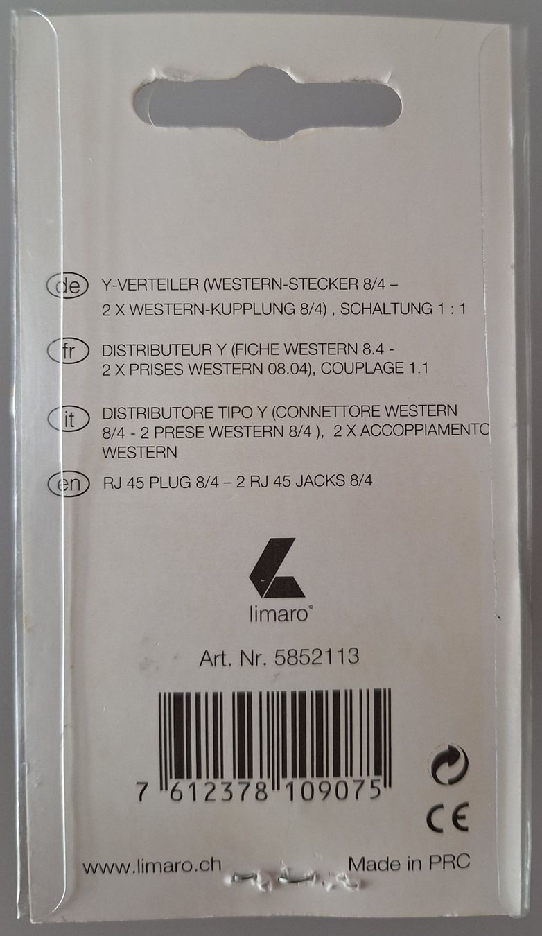 Unità & Adattatore: Limaro Y-VERTEILER STECKER 8/4 – Nuovo e nell'imballaggio originale da Misery venduto da Titi57 1
