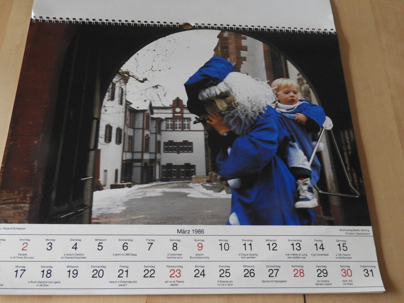 Calendari: FASNACHTSKALENDER 1986, 12 BILDER ,  75 JOHR AM STÄGGE, – Usato da Ettingen venduto da troll-mutter 2