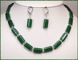 Jade Kette ca. 45cm 925 Silber