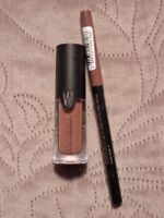 Lippenstift und Lipliner braun 