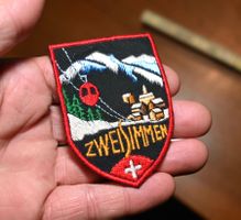 VINTAGE Badge ZWEISIMMEN - ST. GALLER STICKEREI luftseilbahn