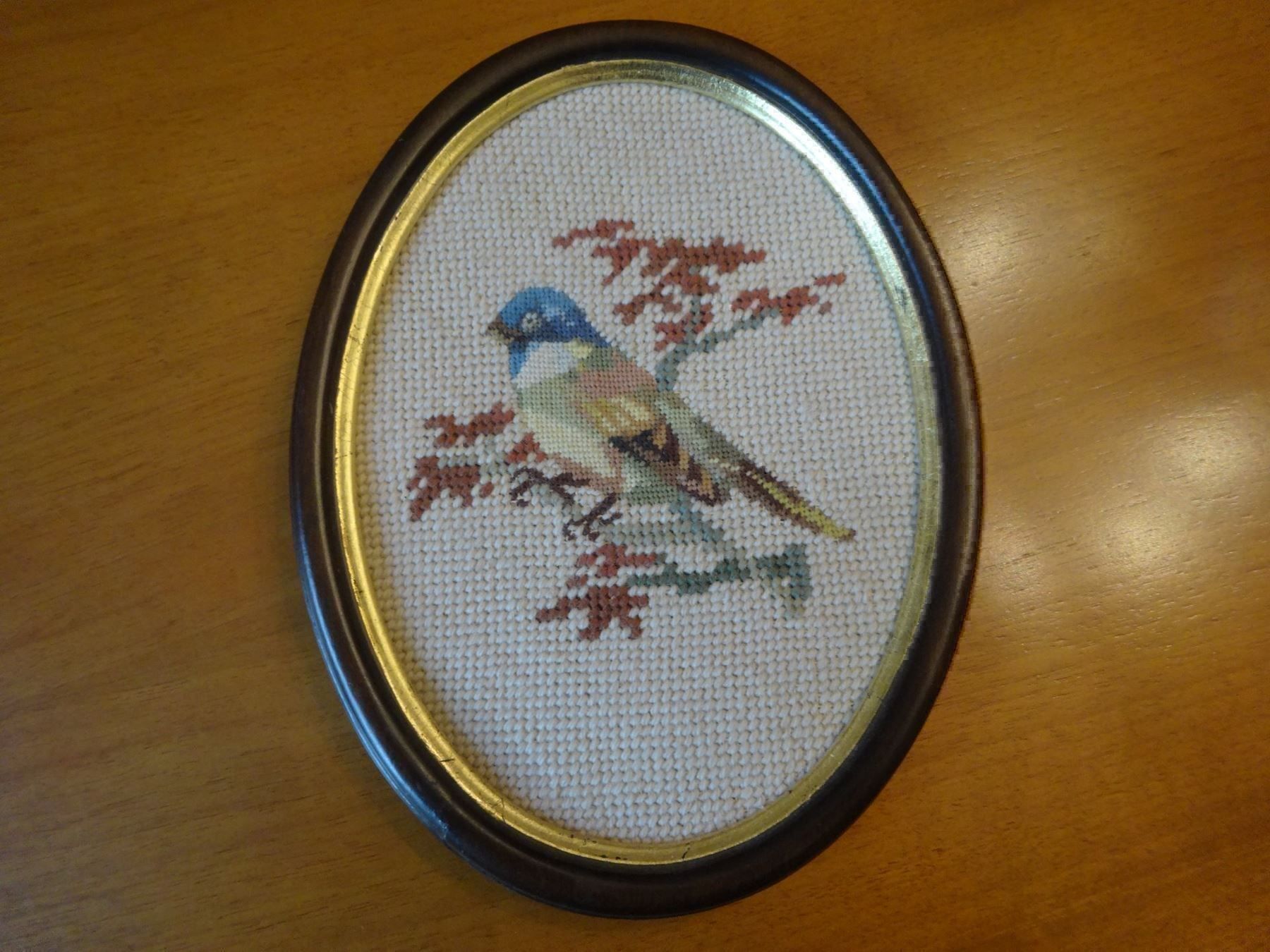 Tutte le decorazioni: Tableau en gobelin - mésange – Nuovo e nell'imballaggio originale da Biel/Bienne venduto da milamila02