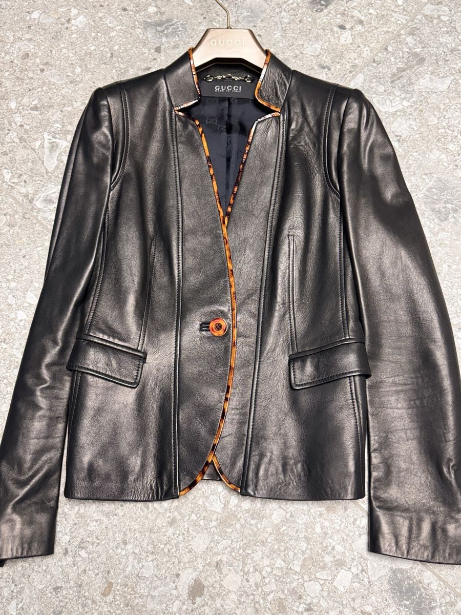Gucci Giacche: Gucci Lederblazer Damen Gr. 34 schwarz – Usato da Oberengstringen venduto da 80sete