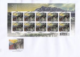 1452  FDC 100 Jahre  Lötschbergbahn mit Vollstempel