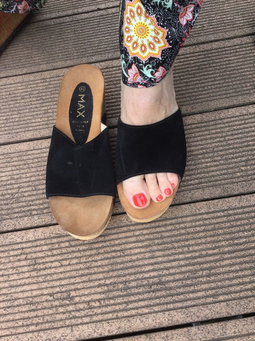 Max Mara Damenschuhe: Mules compensées noires en Daim/Cuir MAX, pointure 40, NEUF – Neu und originalverpackt aus Agiez von chouchanelle 1
