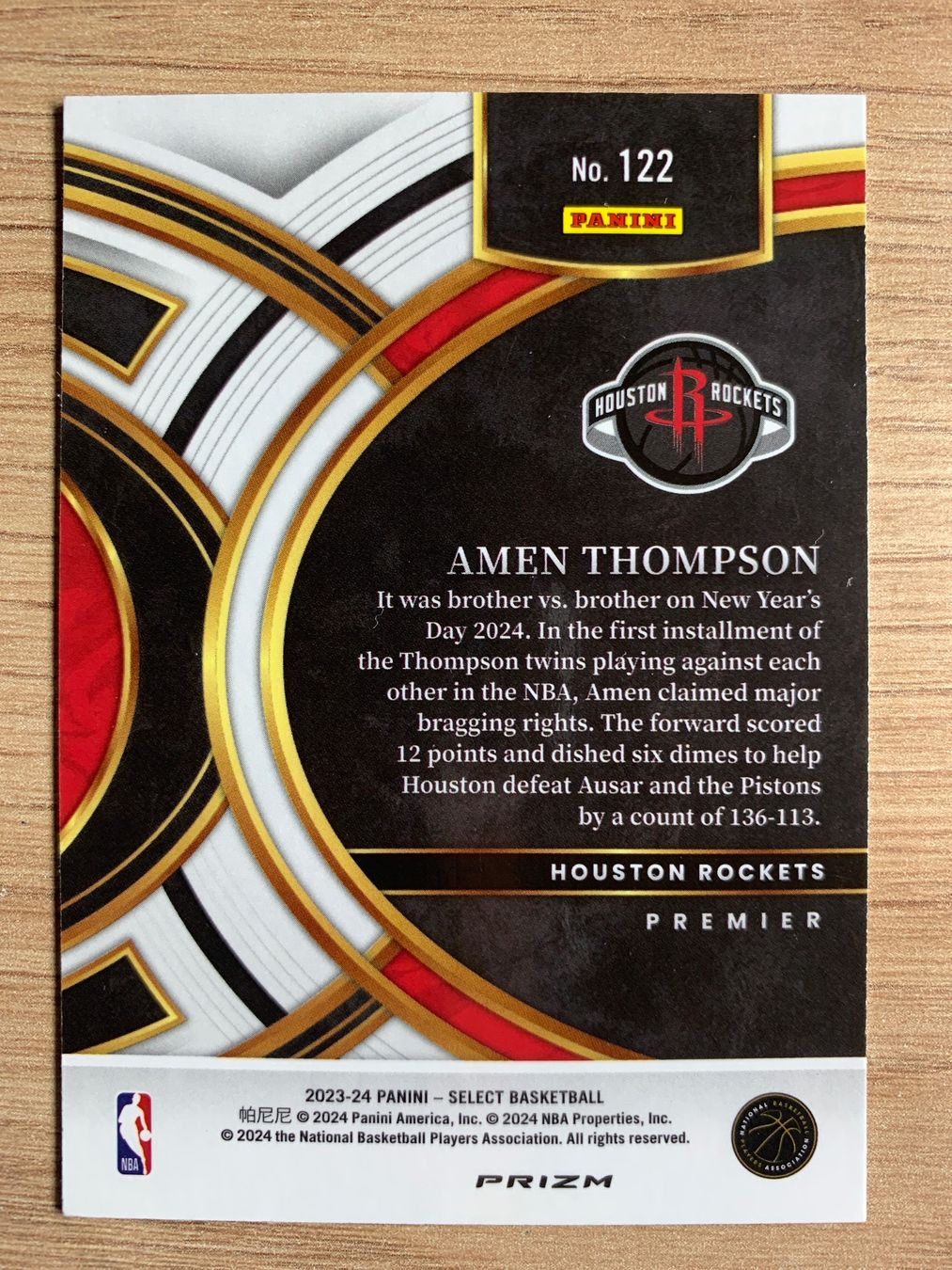 Nba Carte collezionabili: NBA Amen Thompson RC SILVER Premier Select 23/24 – Usato da Netstal venduto da Clutch79Cardz 1
