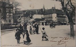 NEUCHÂTEL - Place Pury - Trams - 1902