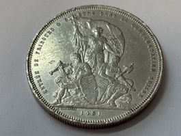 Schweizer Schützentaler 1881 5 Franken Freiburg/Fribourg
