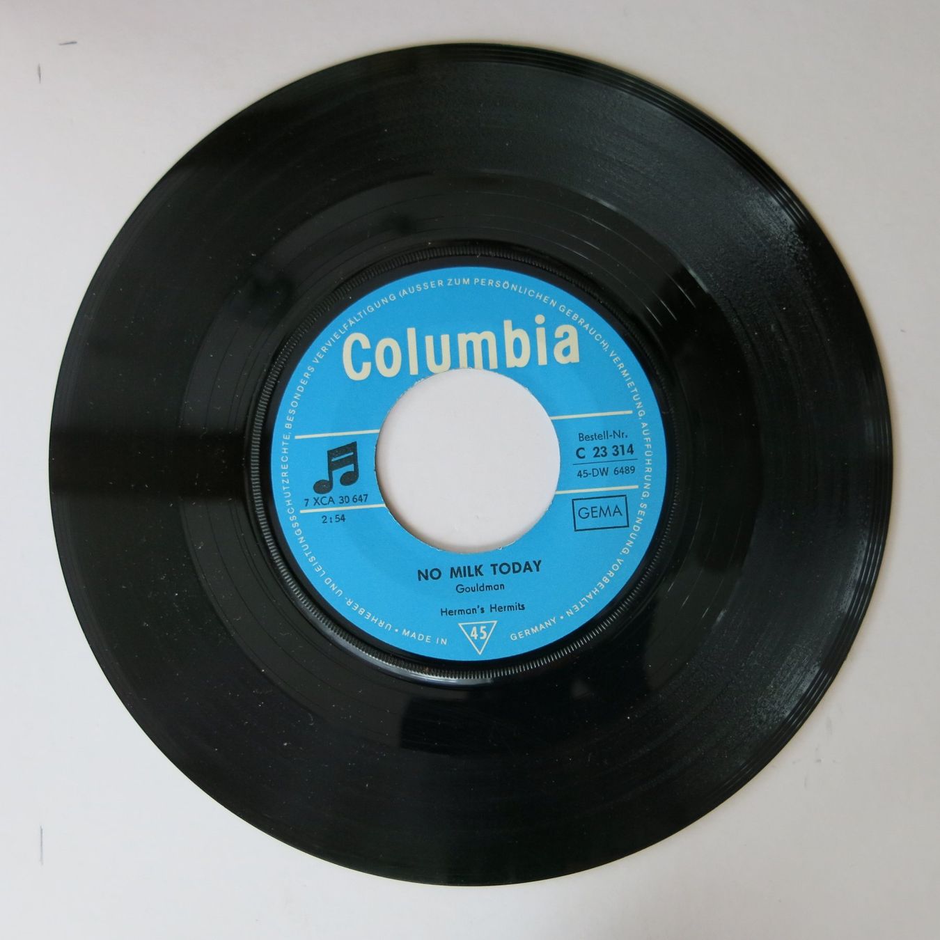 Dischi in vinile: Vinyl-Single 7" Herman` Hermits No Milk Today – Usato da Bözen venduto da Keramik22 2