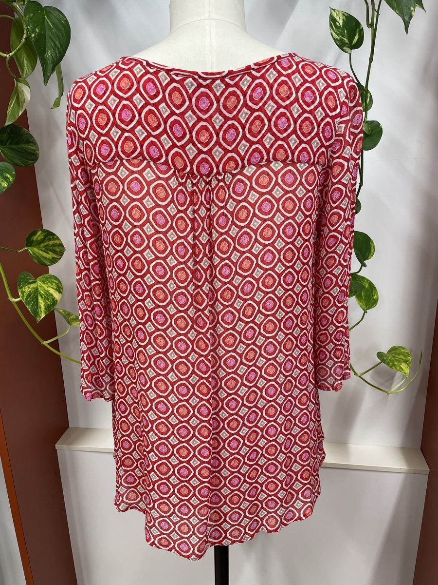 Blusen: Bluse Simclan rot gemustert Gr.42 – Gebraucht aus Steffisburg von kla_65qs 4
