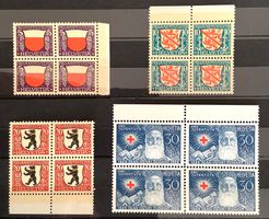 1928 Pro Juventute Viererblock Satz **