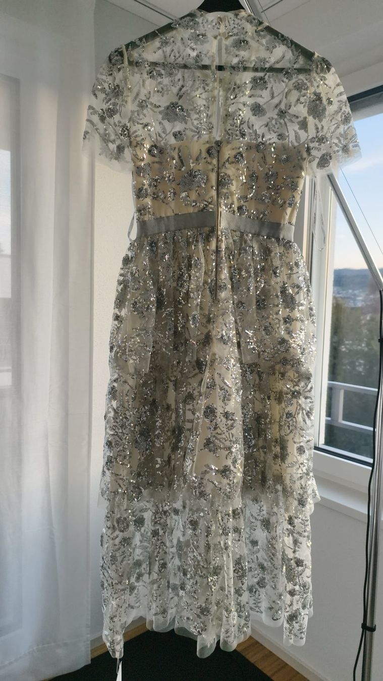 Self-Portrait Vestiti: Self Portrait Sequin Dress,silver champagne, wedding – Nuovo e nell'imballaggio originale da Erlenbach ZH venduto da rem_p5dd 1