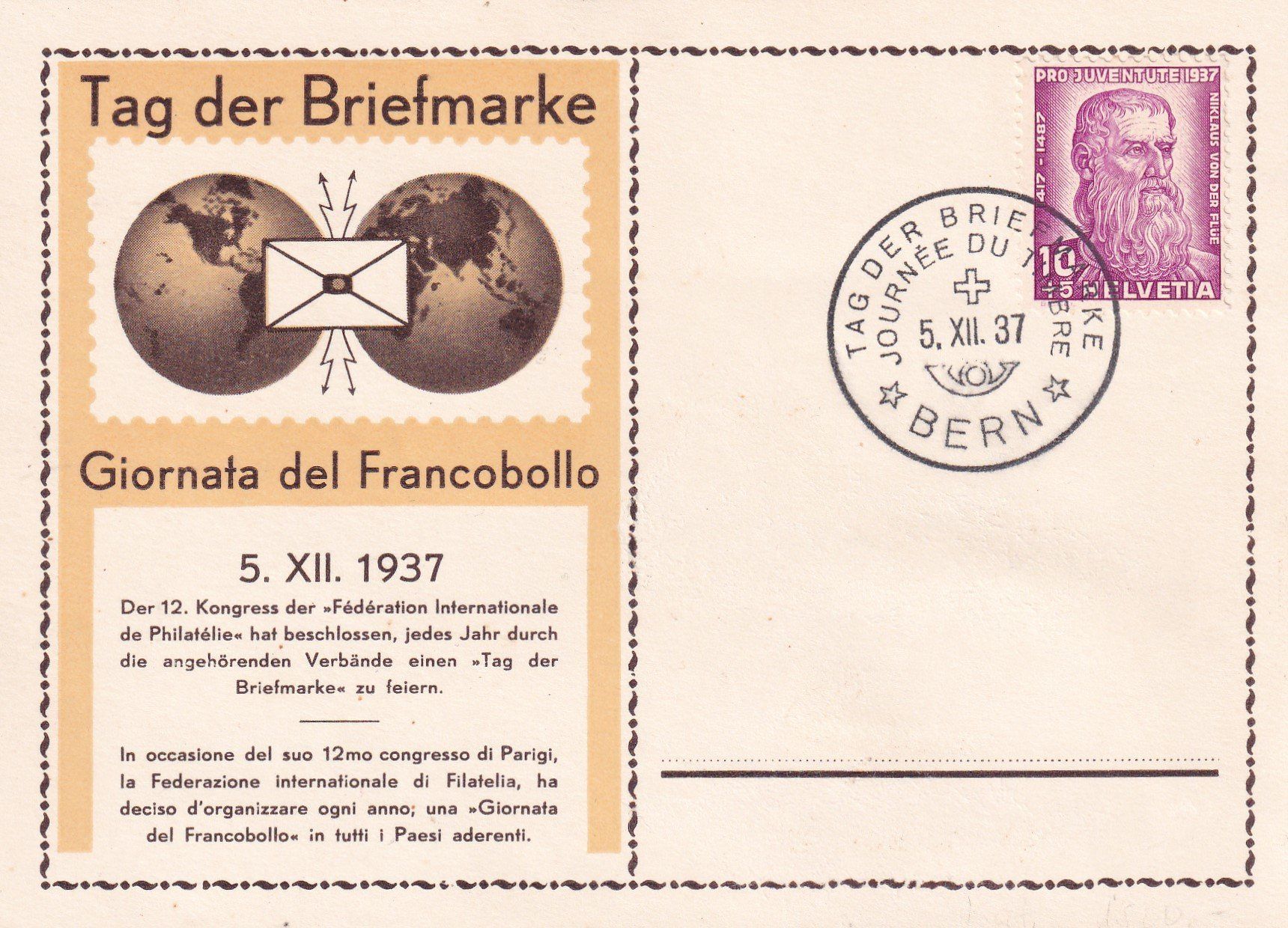Tutti i francobolli: 1937 Tag der Briefmarke – Usato da Birsfelden venduto da chr_yq2g