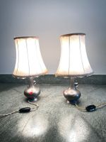 2 Antike Nachttischlampen Zinn Vintage
