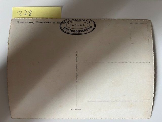 Cartoline postali: Ansichtskarte Sustenpass 2260 m. ü. M., alt – Usato da Niederwil AG venduto da dahu75 1