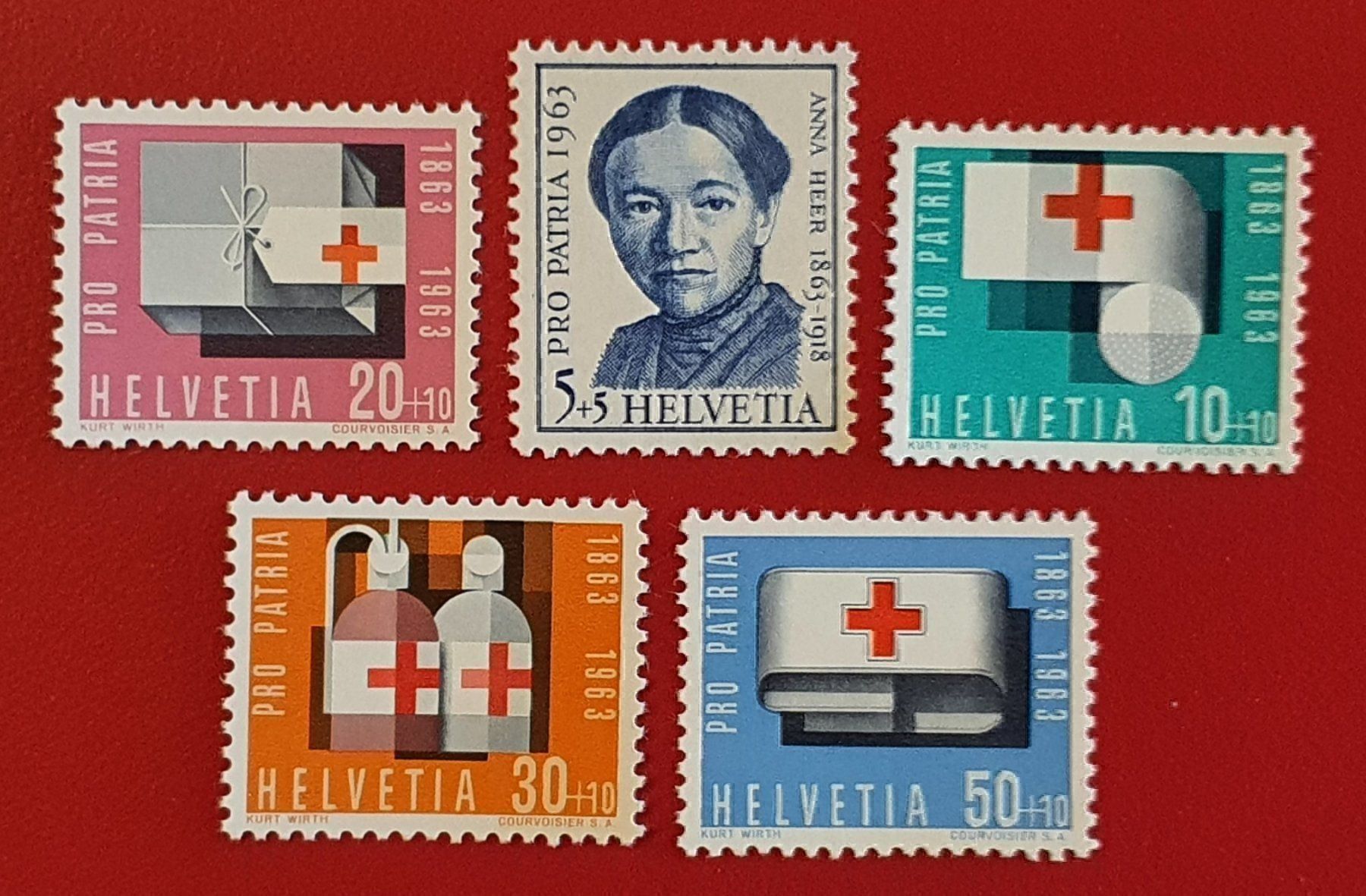 Tutti i francobolli: PRO PATRIA SATZ 113 - 117 1963** POSTFRISCH – Nuovo (secondo la descrizione) da Düdingen venduto da Quartierstrasse